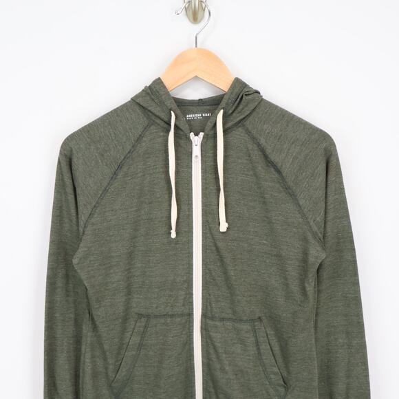 American Giant Womens Lightweight Full Zip Forest Night Heather Small NWOT - Picture 2 of 7